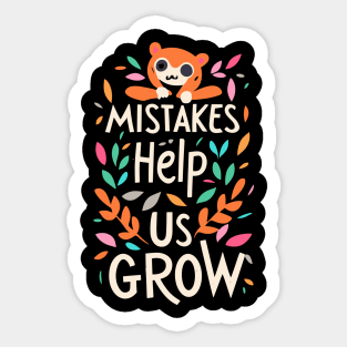 Mistakes Help Us Grow with Colorful Leaves Sticker